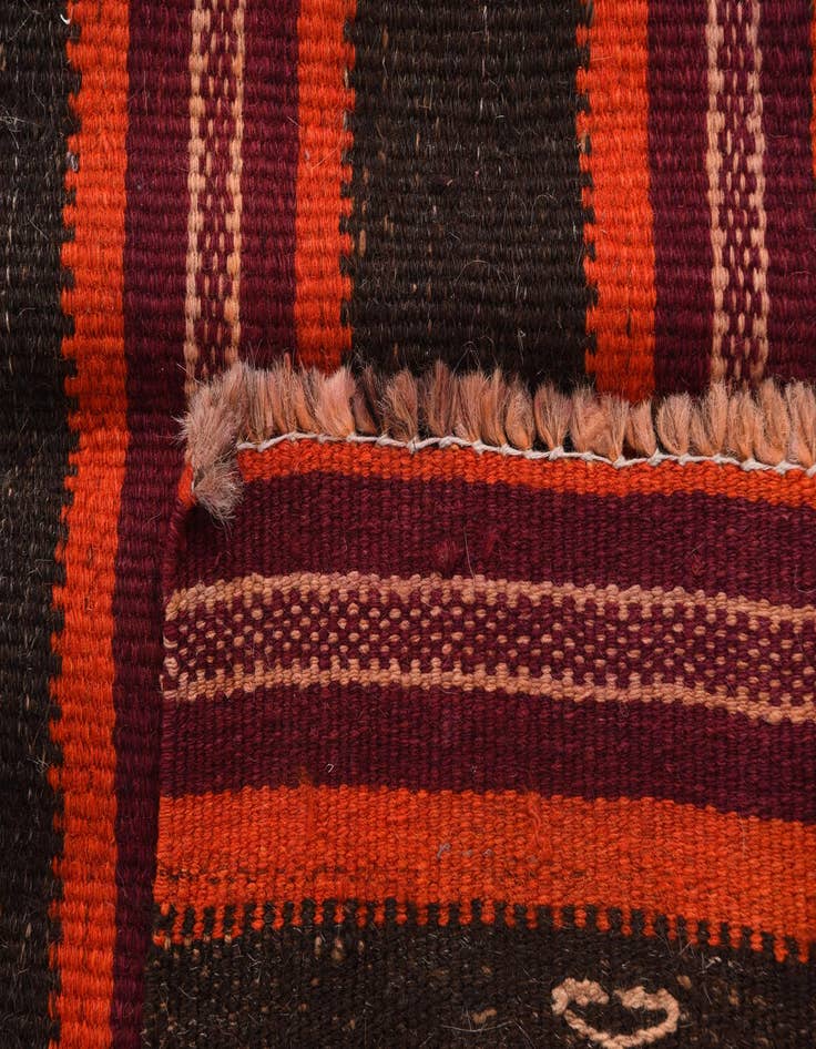 Detail image of  4' 6 x 11' 1  Hand Woven Kilim Modern Wool Runner Rug