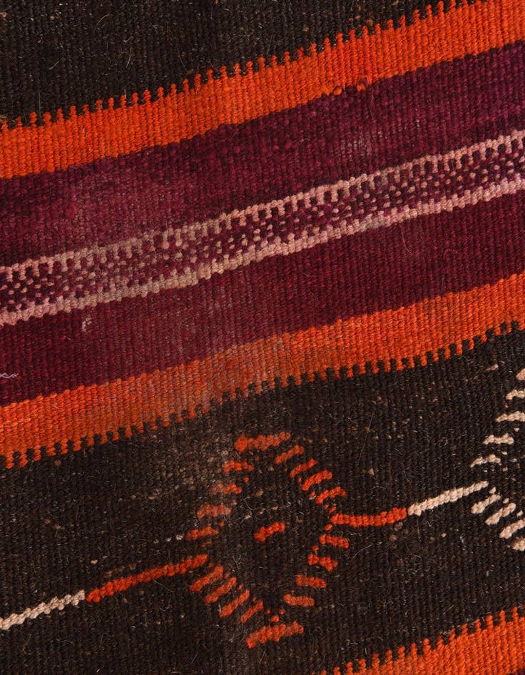 Detail image of  4' 6 x 11' 1  Hand Woven Kilim Modern Wool Runner Rug