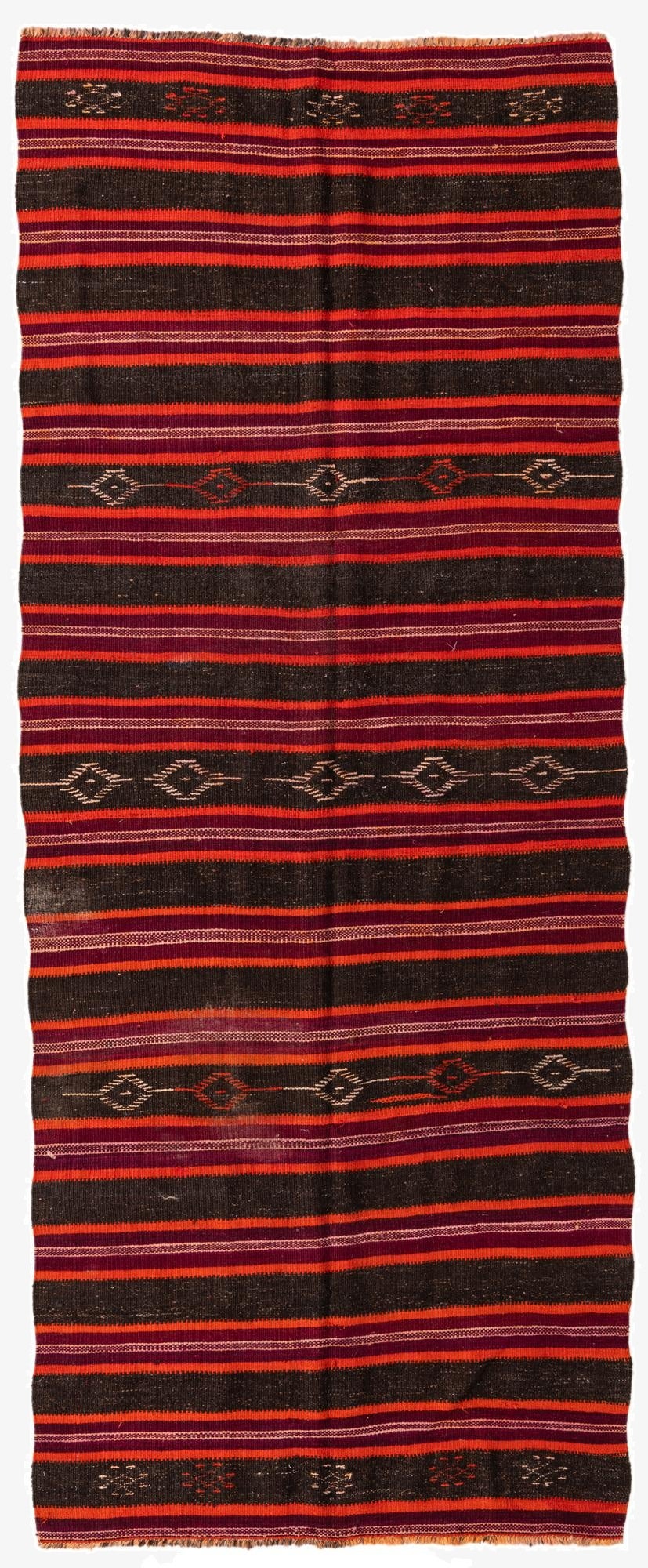  4' 6 x 11' 1  Hand Woven Kilim Modern Wool Runner Rug