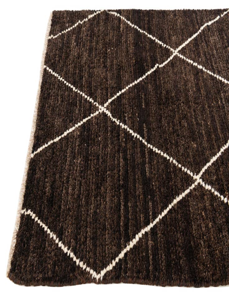 Detail image of  2' 9 x 5' 6  Hand Knotted Moroccan Wool Runner Rug