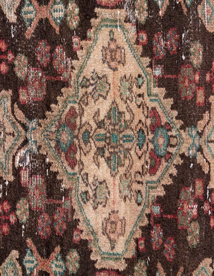 Detail image of  3' 3 x 7'  Hand Knotted Ultra Vintage Persian Wool Runner Rug