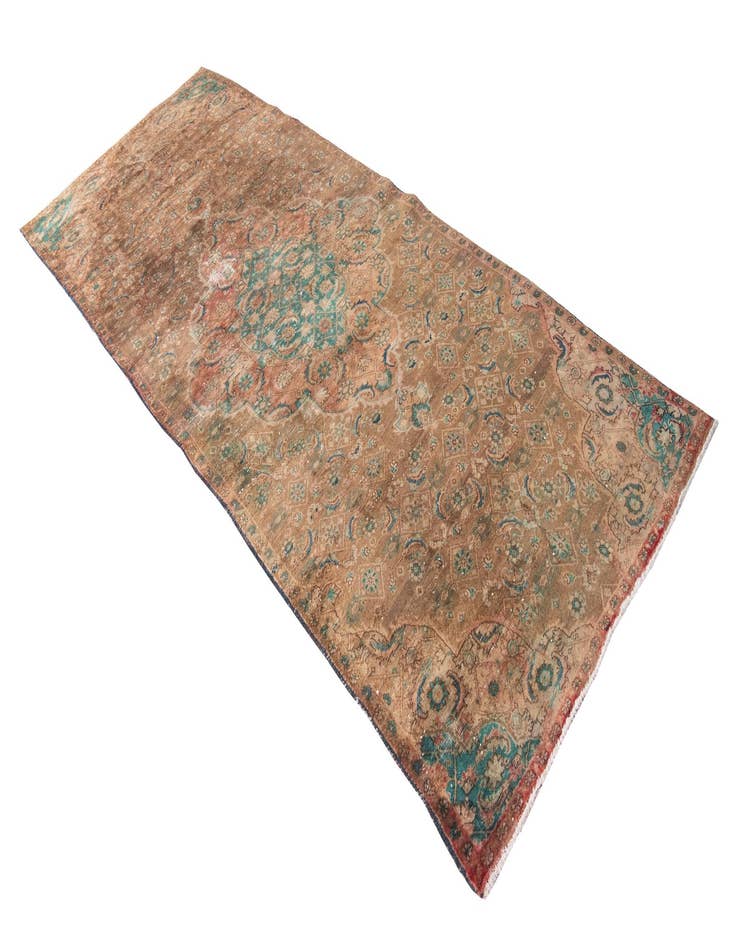 Detail image of  4' 2 x 10' 1  Hand Knotted Ultra Vintage Persian Wool Runner Rug