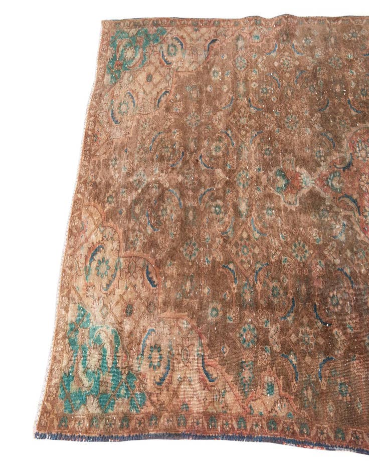 Detail image of  4' 2 x 10' 1  Hand Knotted Ultra Vintage Persian Wool Runner Rug