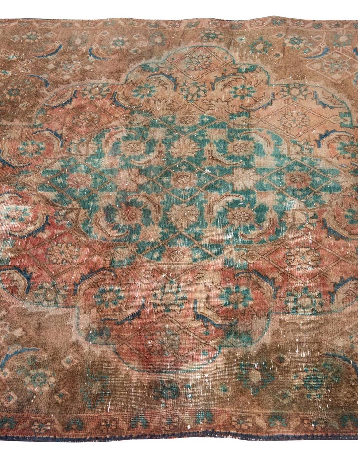 Detail image of  4' 2 x 10' 1  Hand Knotted Ultra Vintage Persian Wool Runner Rug
