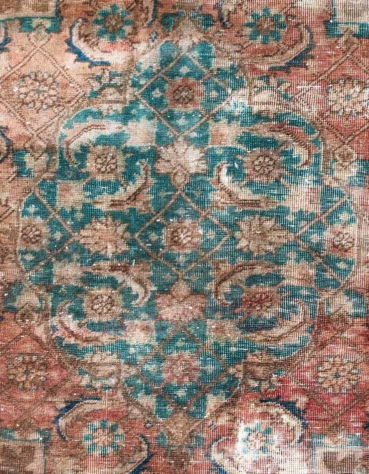 Detail image of  4' 2 x 10' 1  Hand Knotted Ultra Vintage Persian Wool Runner Rug