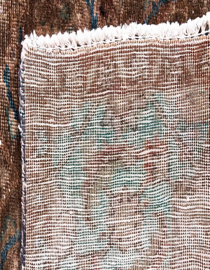 Detail image of  4' 2 x 10' 1  Hand Knotted Ultra Vintage Persian Wool Runner Rug