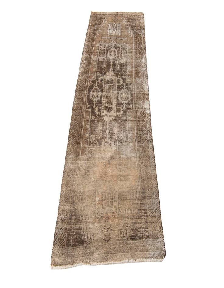 Detail image of  3' x 7' 6  Hand Knotted Ultra Vintage Persian Wool Runner Rug