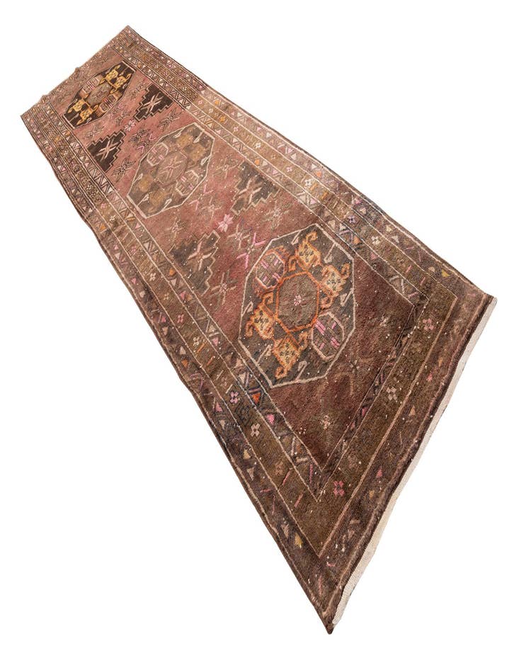 Detail image of  3' 9 x 12' 8  Hand Knotted Ultra Vintage Persian Wool Runner Rug