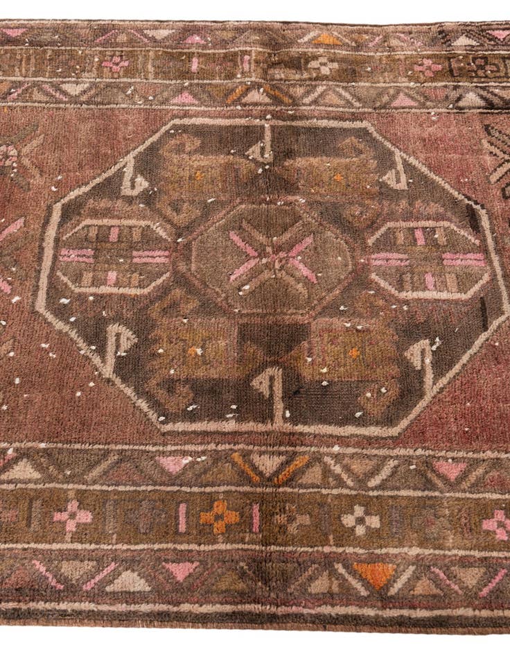 Detail image of  3' 9 x 12' 8  Hand Knotted Ultra Vintage Persian Wool Runner Rug