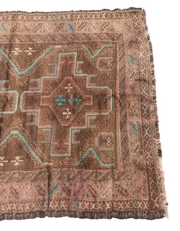 Detail image of  3' 1 x 6'  Hand Knotted Ultra Vintage Persian Wool Runner Rug