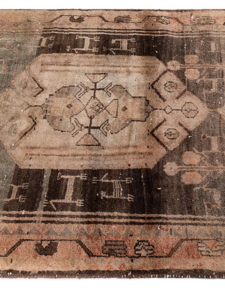 Detail image of  3' 8 x 9' 2  Hand Knotted Ultra Vintage Persian Wool Runner Rug