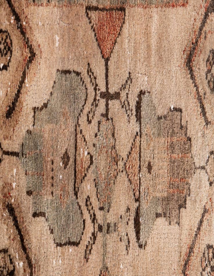 Detail image of  3' 8 x 9' 2  Hand Knotted Ultra Vintage Persian Wool Runner Rug