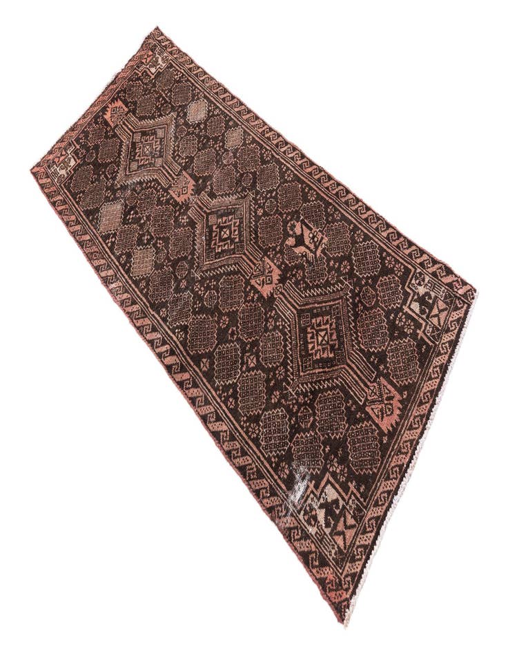 Detail image of  2' 6 x 5' 5  Hand Knotted Ultra Vintage Persian Wool Runner Rug