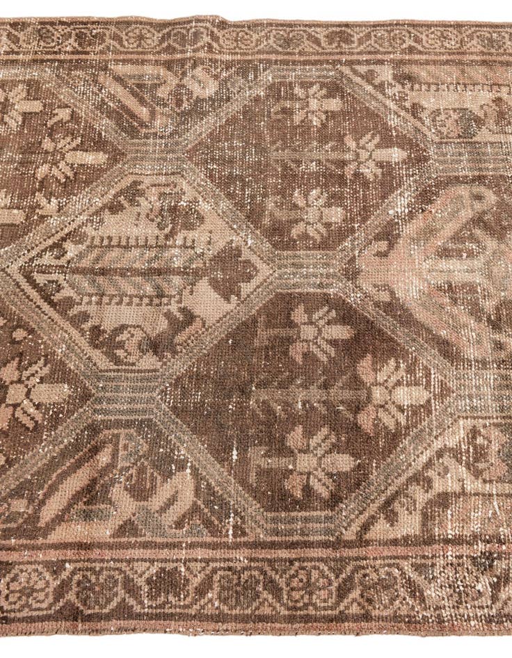 Detail image of  3' 7 x 9' 5  Hand Knotted Ultra Vintage Persian Wool Runner Rug