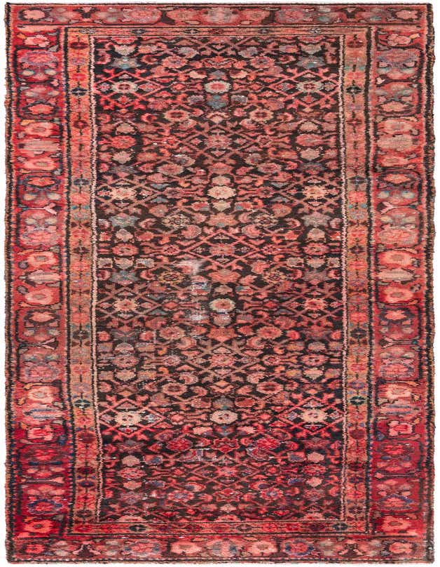 A long, narrow 11 ft runner rug featuring a distressed Persian pattern in shades of brown, tan, and faded red, ideal for a hallway.