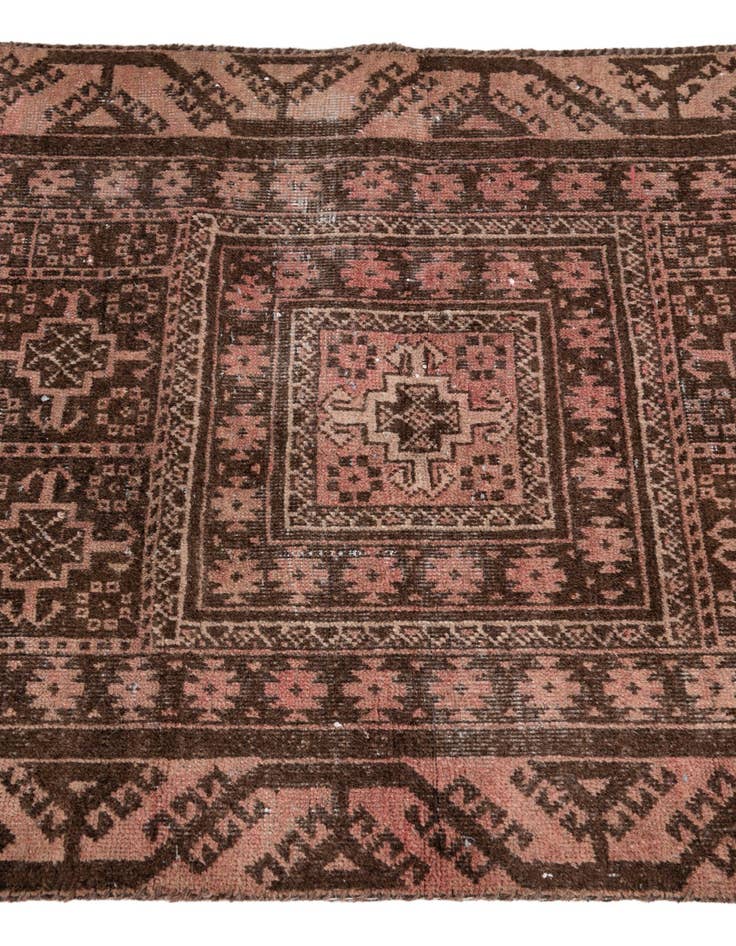 Detail image of  2' 5 x 5' 5  Hand Knotted Ultra Vintage Persian Wool Runner Rug
