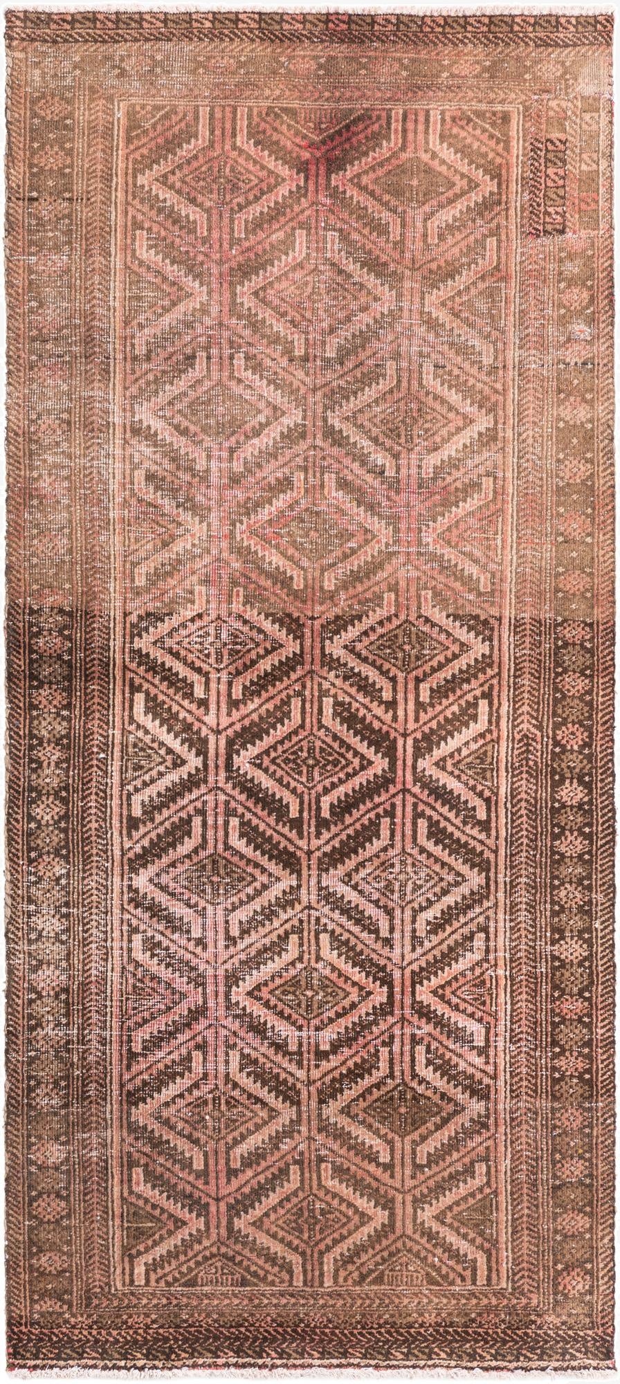  2' 8 x 5' 10  Hand Knotted Ultra Vintage Persian Wool Runner Rug