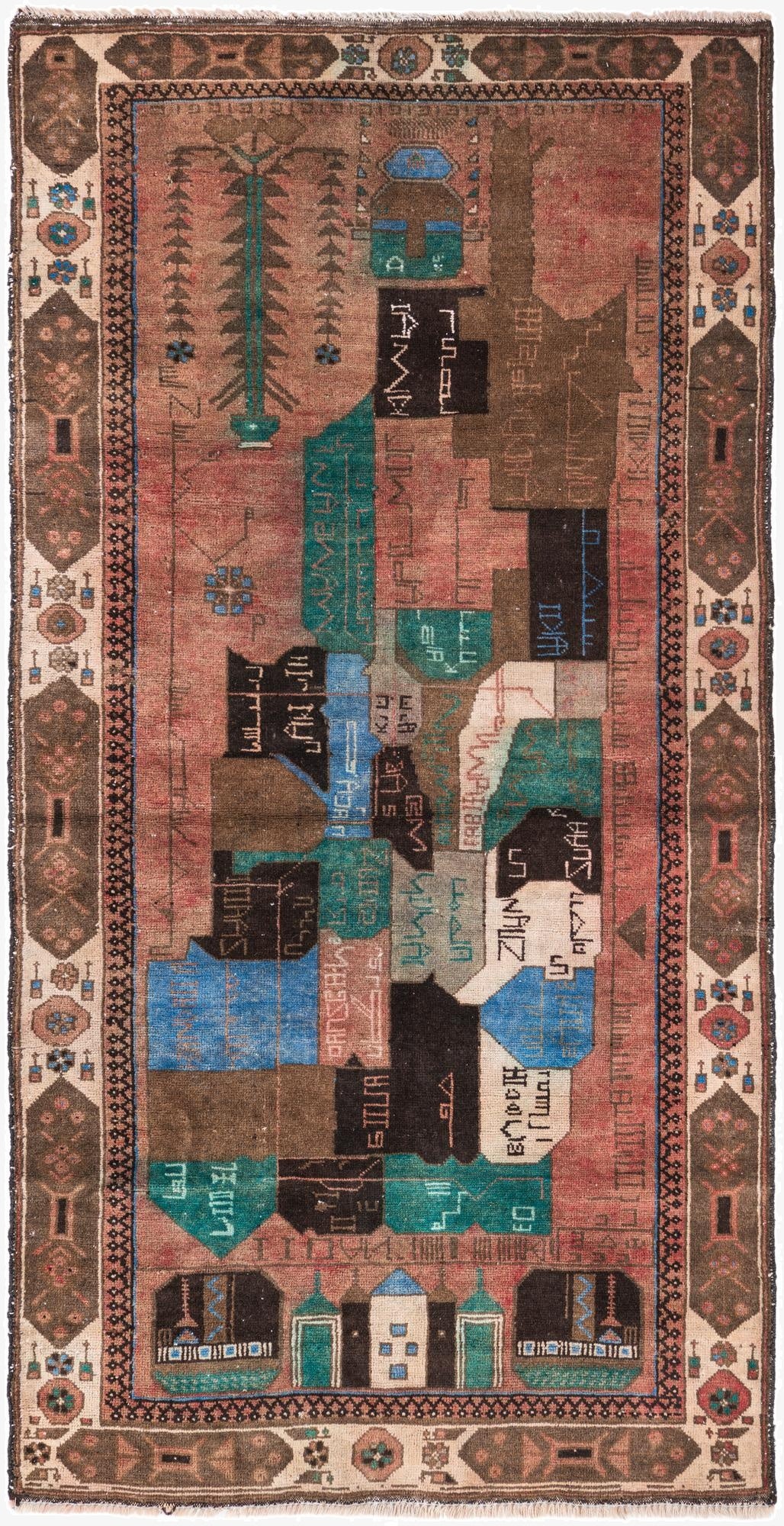  3' 4 x 6' 7  Hand Knotted Ultra Vintage Persian Wool Runner Rug