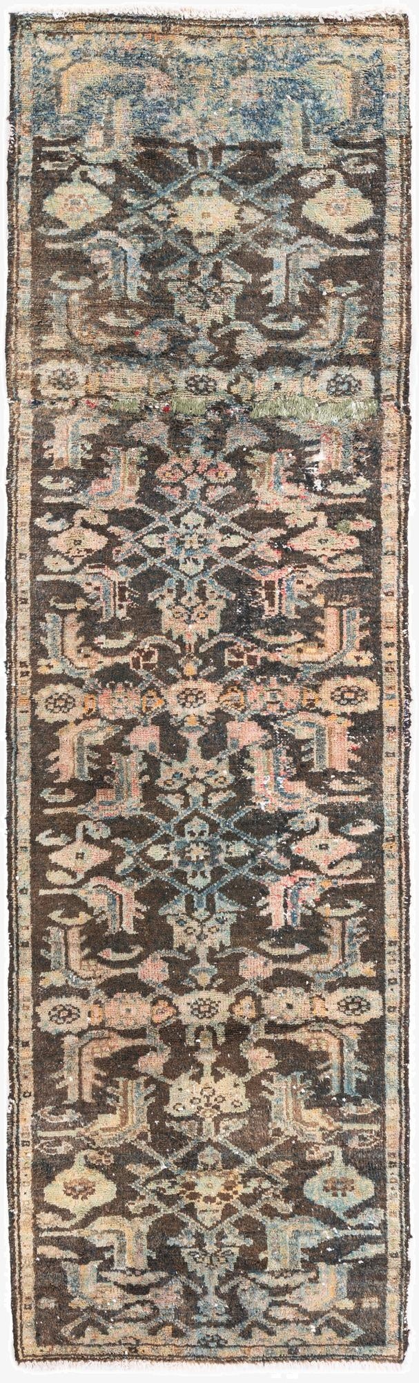  2' 3 x 7' 8  Hand Knotted Ultra Vintage Persian Wool Runner Rug