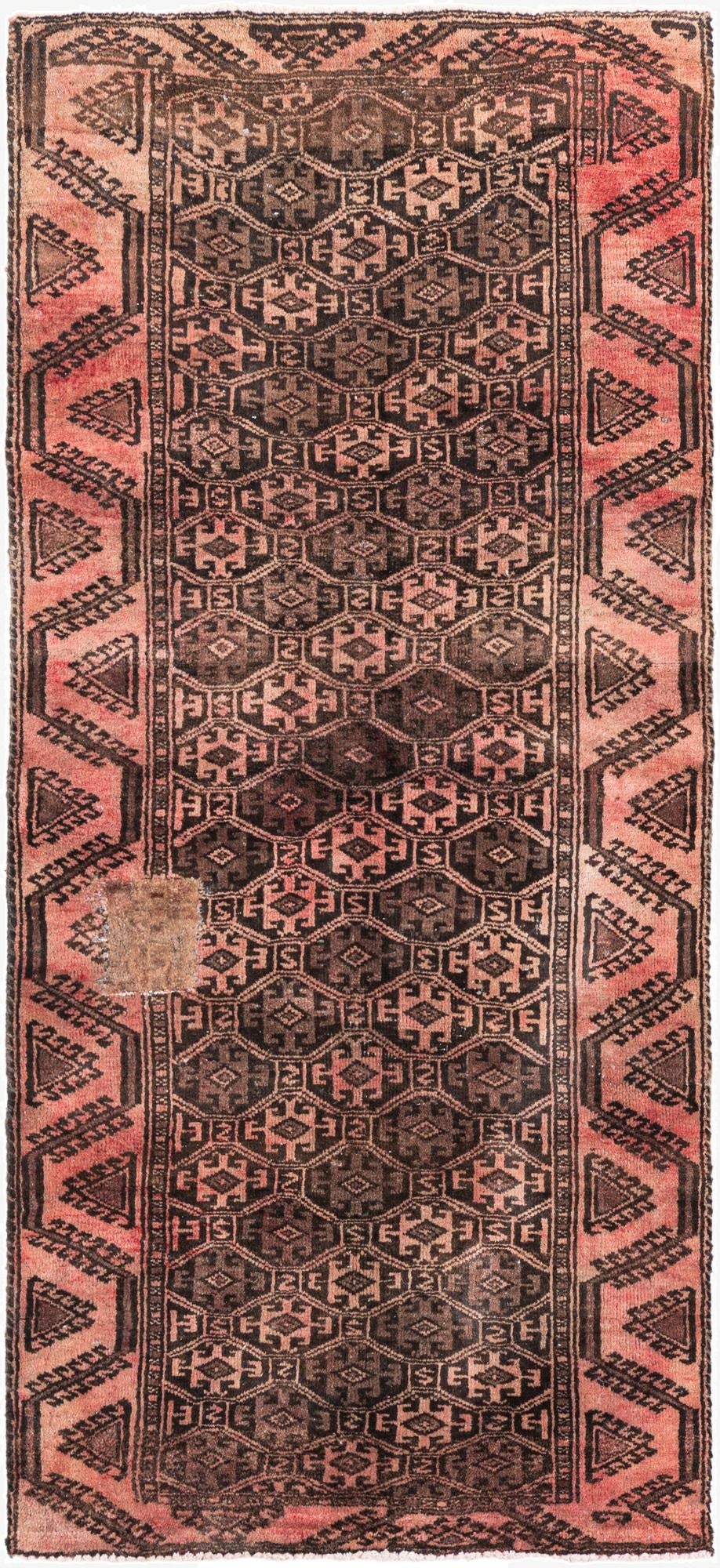  2' 5 x 5' 3  Hand Knotted Ultra Vintage Persian Wool Runner Rug