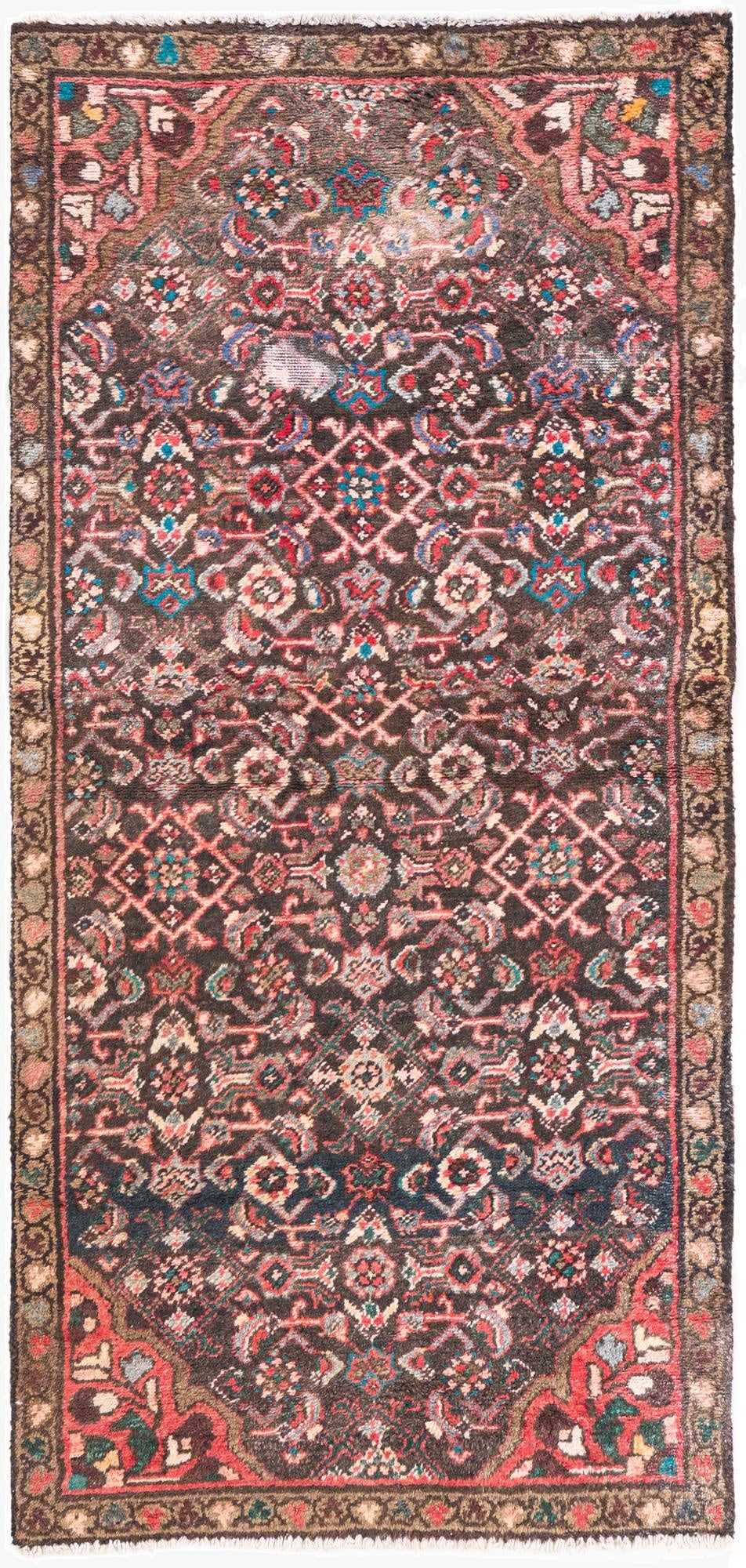  2' 7 x 5' 4  Hand Knotted Ultra Vintage Persian Wool Runner Rug