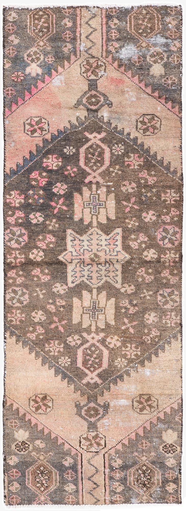  2' 5 x 6' 9  Hand Knotted Ultra Vintage Persian Wool Runner Rug