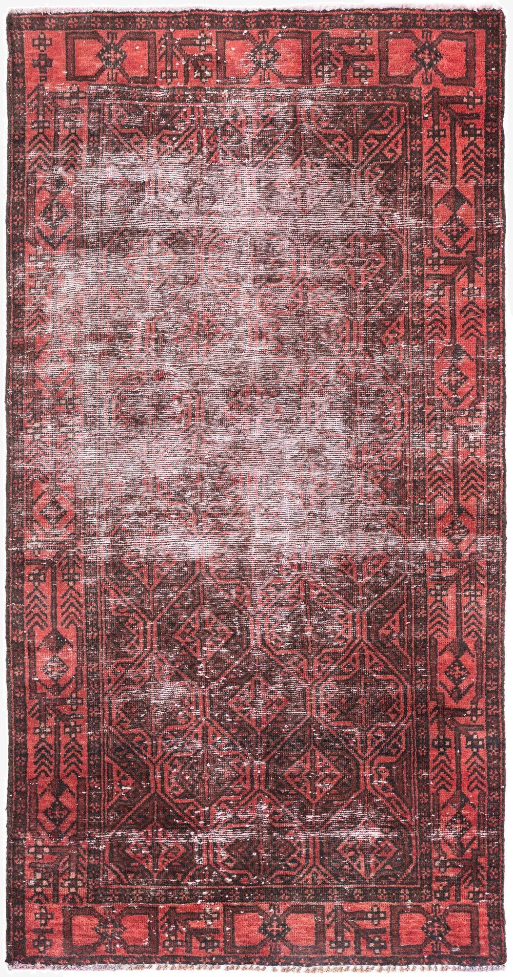  3' 1 x 6'  Hand Knotted Ultra Vintage Persian Wool Runner Rug