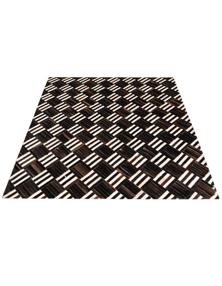 Detail image of  5' 11 x 6' 7 Cowhide Stocks Square Rug