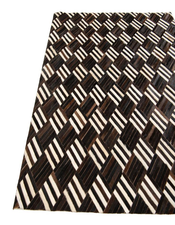 Detail image of  5' 11 x 6' 7 Cowhide Stocks Square Rug