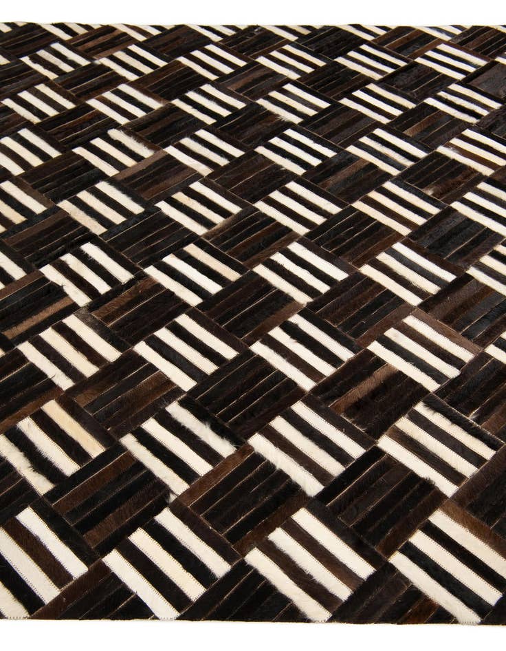 Detail image of  5' 11 x 6' 7 Cowhide Stocks Square Rug