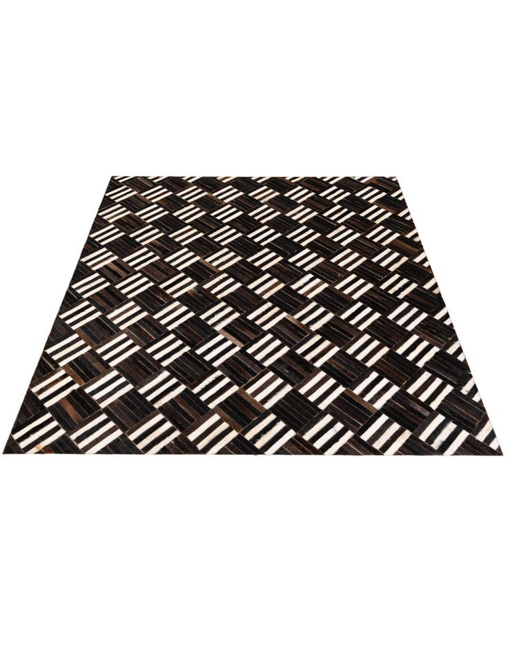 Detail image of  6' x 6' 7 Cowhide Stocks Square Rug