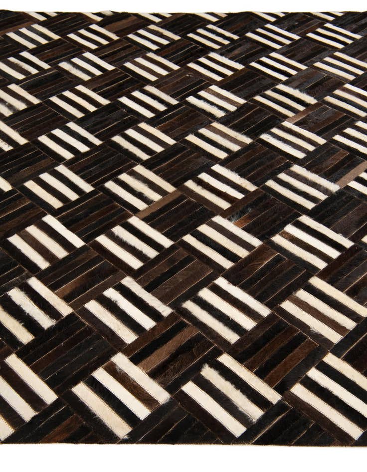 Detail image of  6' x 6' 7 Cowhide Stocks Square Rug