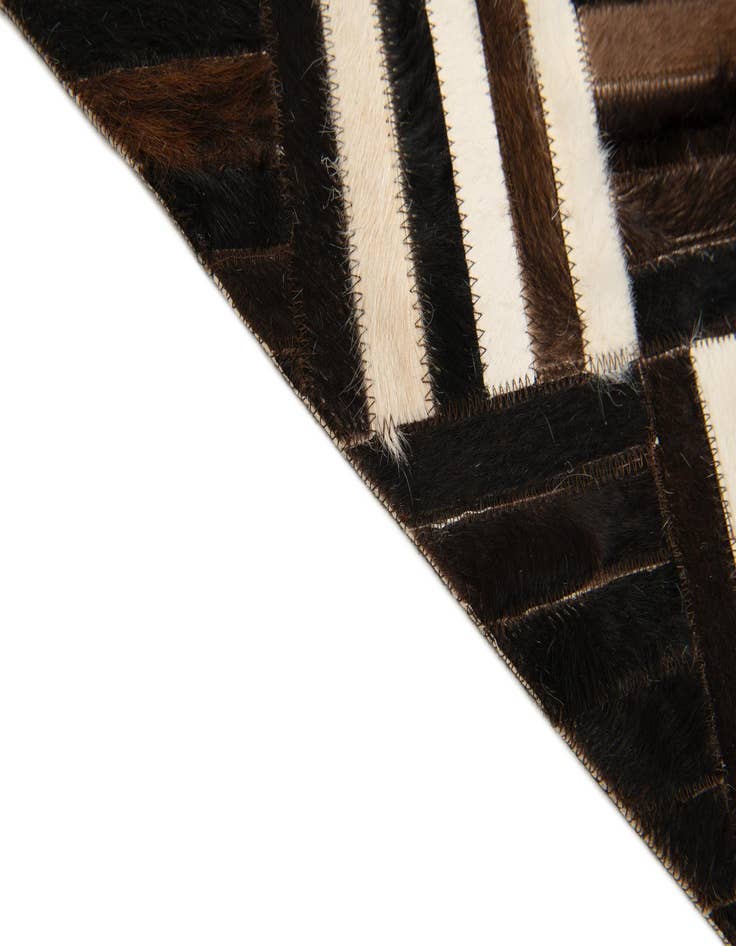 Detail image of  6' x 6' 7 Cowhide Stocks Square Rug