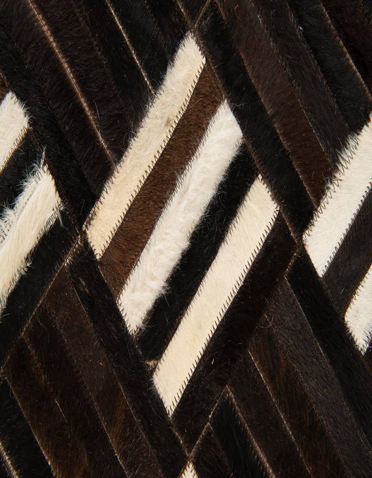 Detail image of  6' x 6' 7 Cowhide Stocks Square Rug