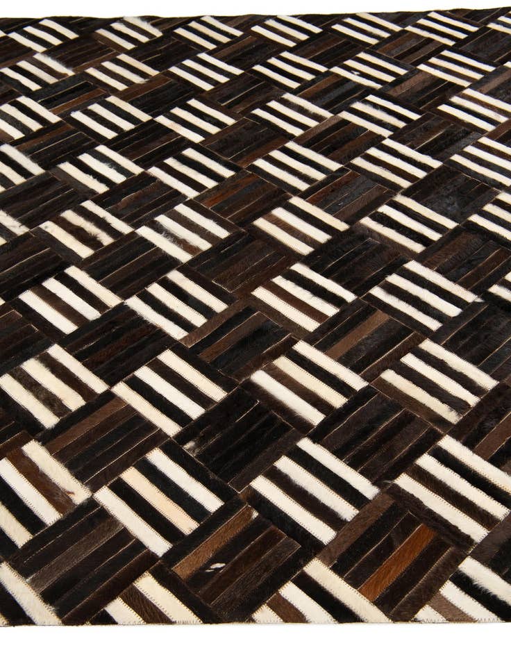Detail image of  6' x 6' 7 Cowhide Stocks Square Rug