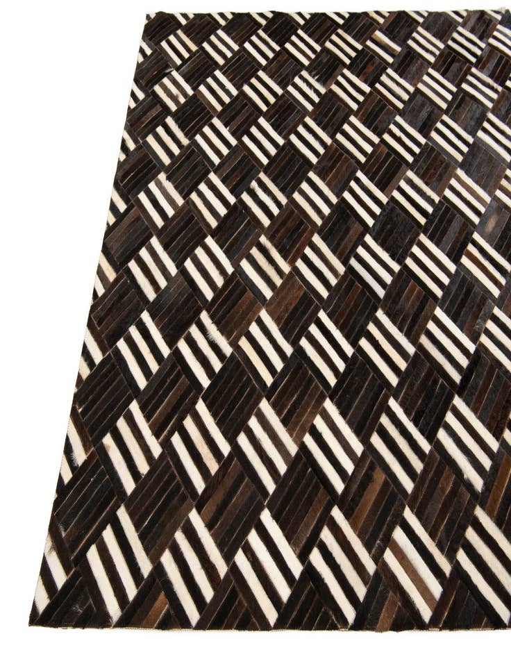 Detail image of  5' 11 x 6' 8 Cowhide Stocks Square Rug