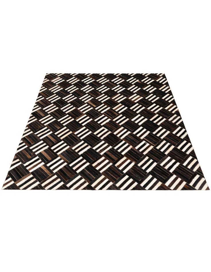 Detail image of  5' 10 x 6' 6 Cowhide Stocks Square Rug