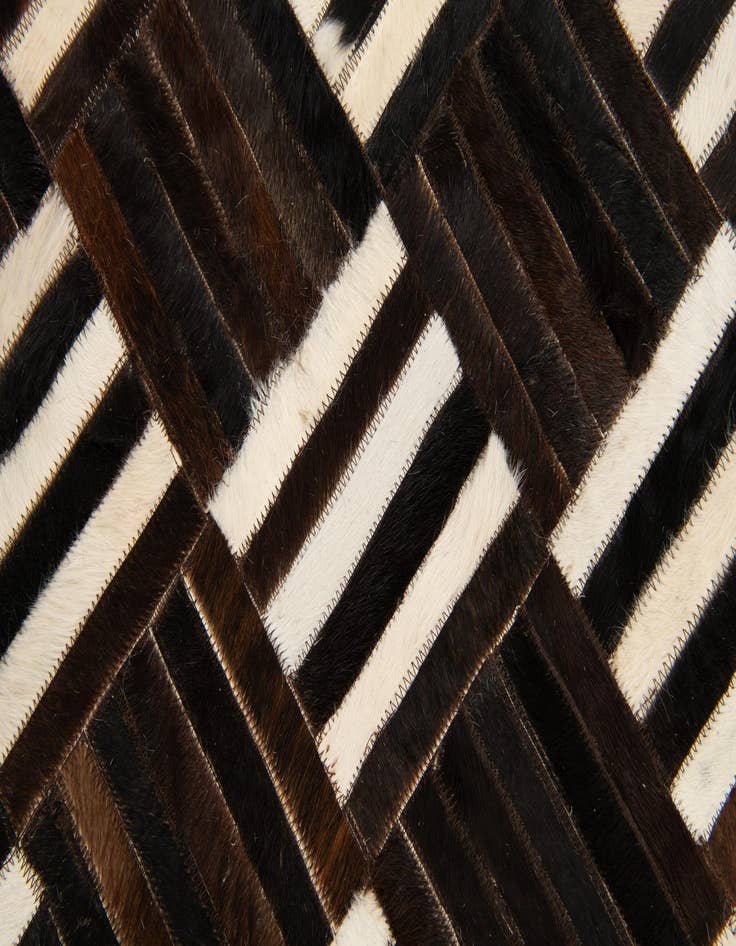 Detail image of  5' 10 x 6' 6 Cowhide Stocks Square Rug
