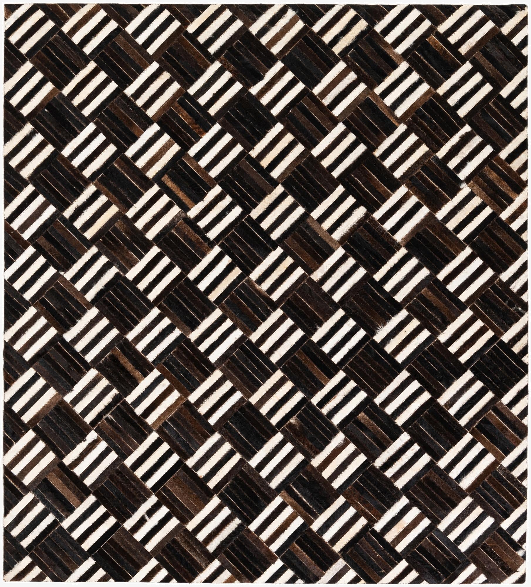  5' 11 x 6' 7 Cowhide Stocks Square Rug