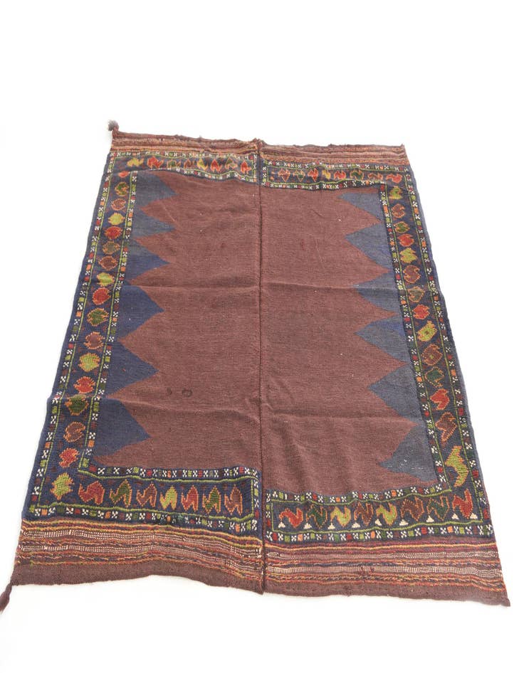 Detail image of  4' x 4' 2  Hand Woven Kilim Afghan Wool Square Rug