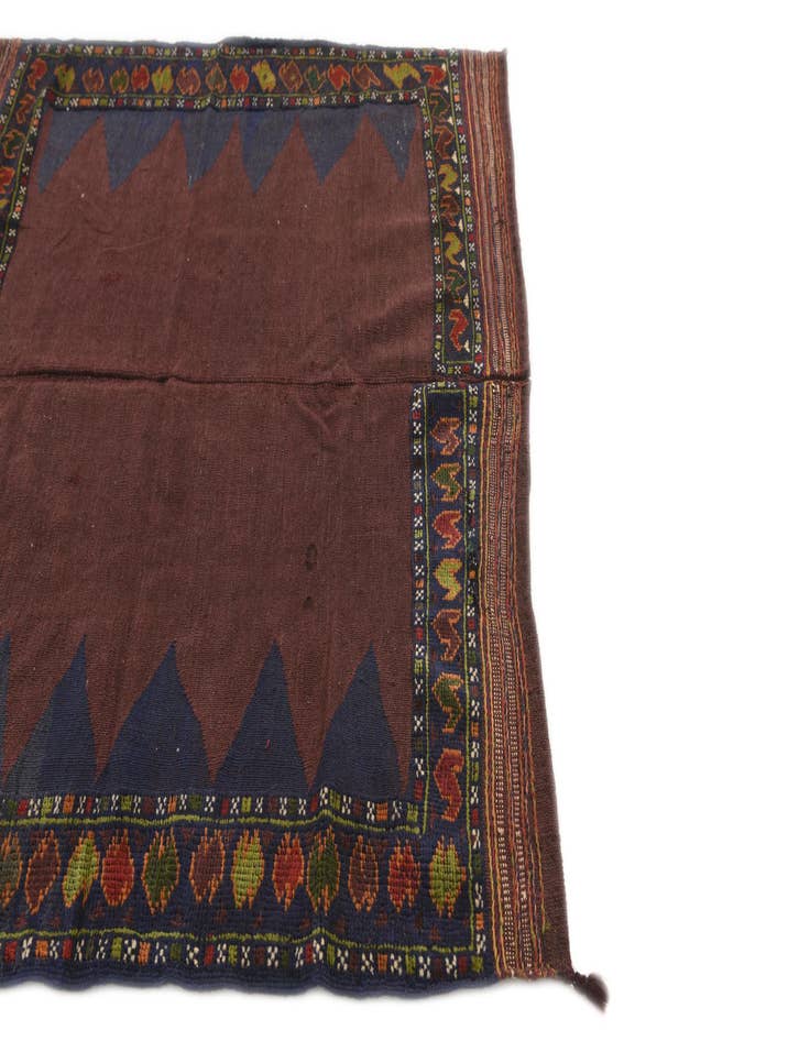 Detail image of  4' x 4' 2  Hand Woven Kilim Afghan Wool Square Rug