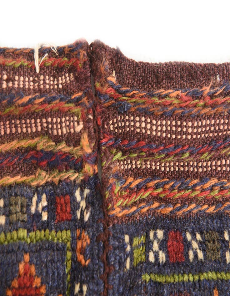 Detail image of  4' x 4' 2  Hand Woven Kilim Afghan Wool Square Rug