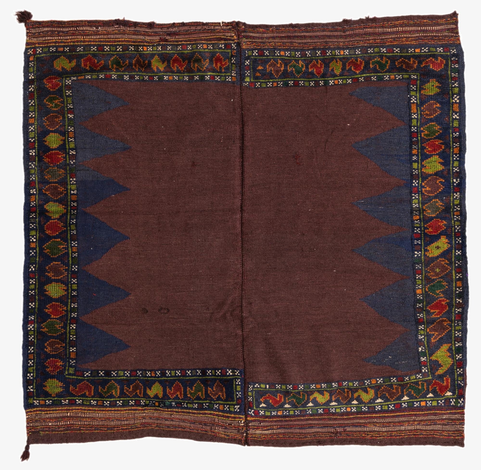  4' x 4' 2  Hand Woven Kilim Afghan Wool Square Rug