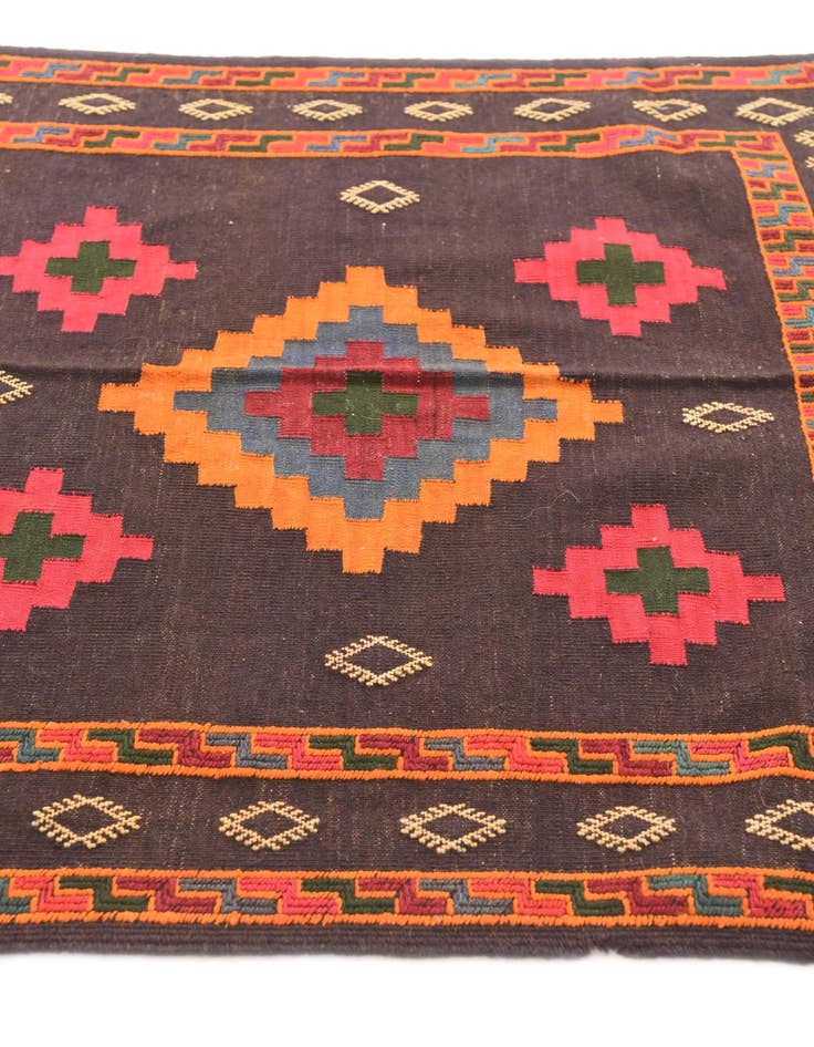Detail image of  3' 3 x 3' 5  Hand Woven Kilim Modern Wool Square Rug