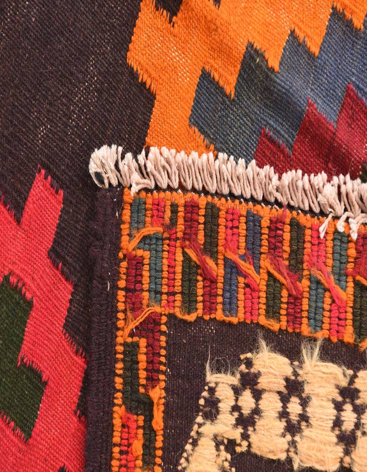 Detail image of  3' 3 x 3' 5  Hand Woven Kilim Modern Wool Square Rug