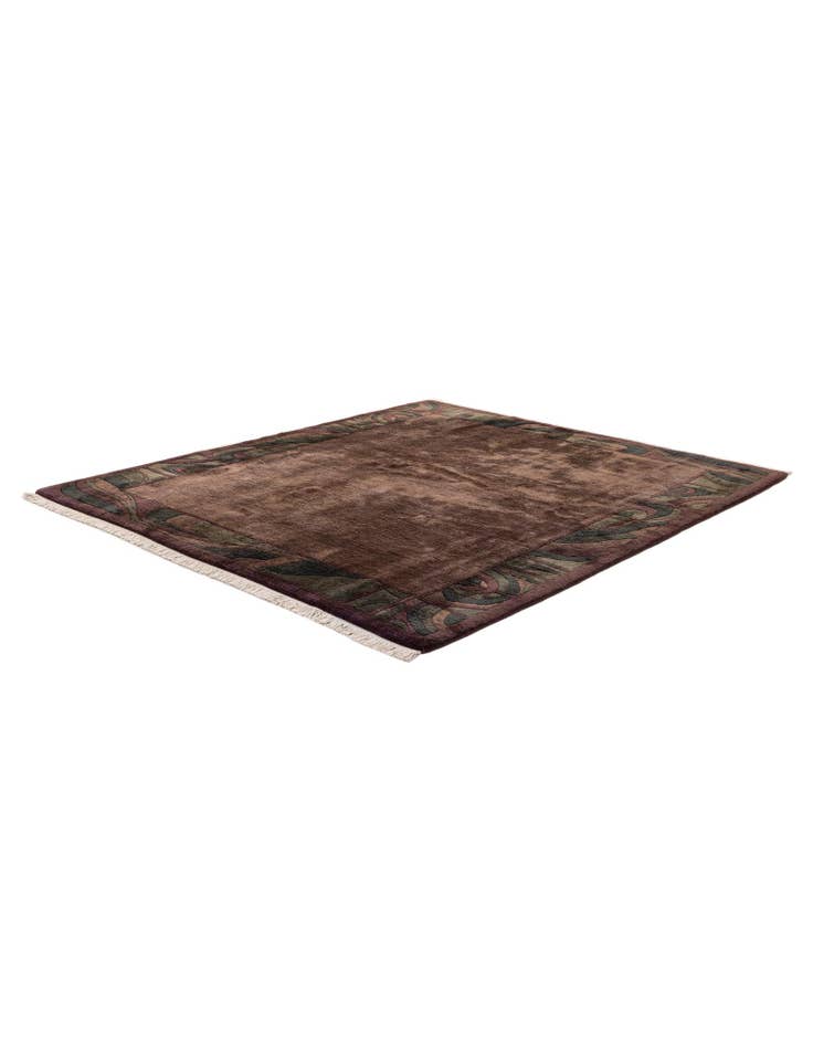 Detail image of  6' 7 x 7' 5  Hand Knotted Nepal Wool Square Rug