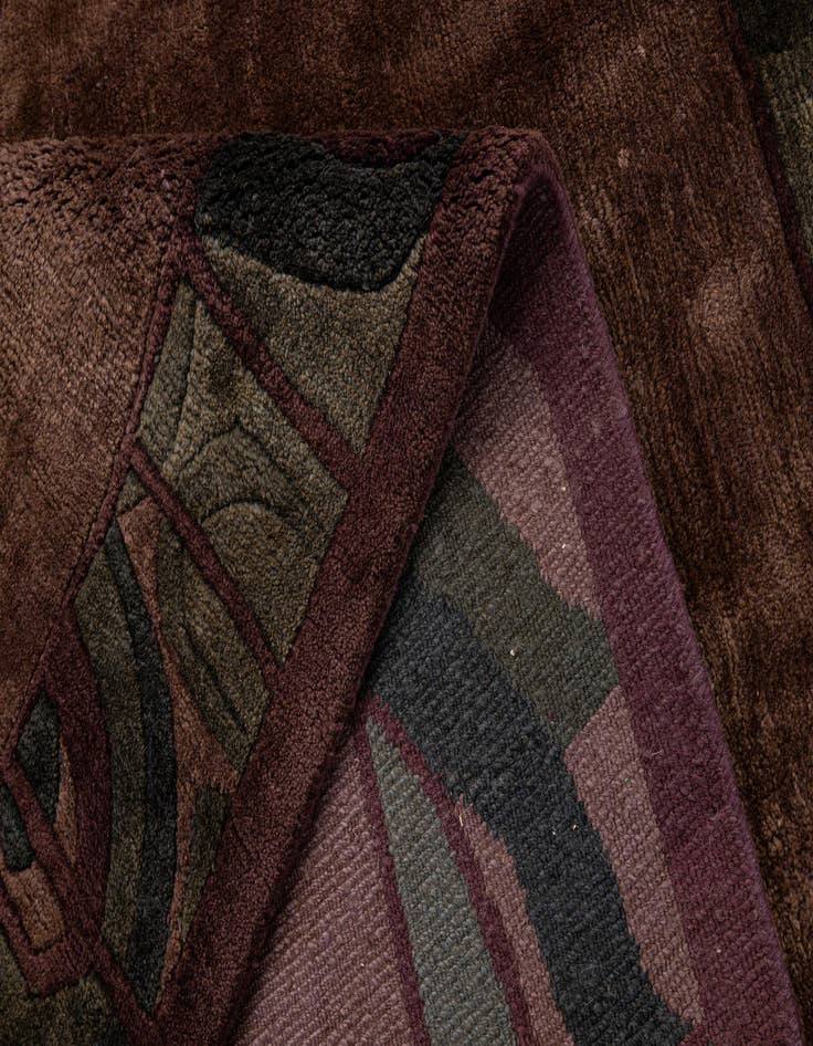 Detail image of  6' 7 x 7' 5  Hand Knotted Nepal Wool Square Rug