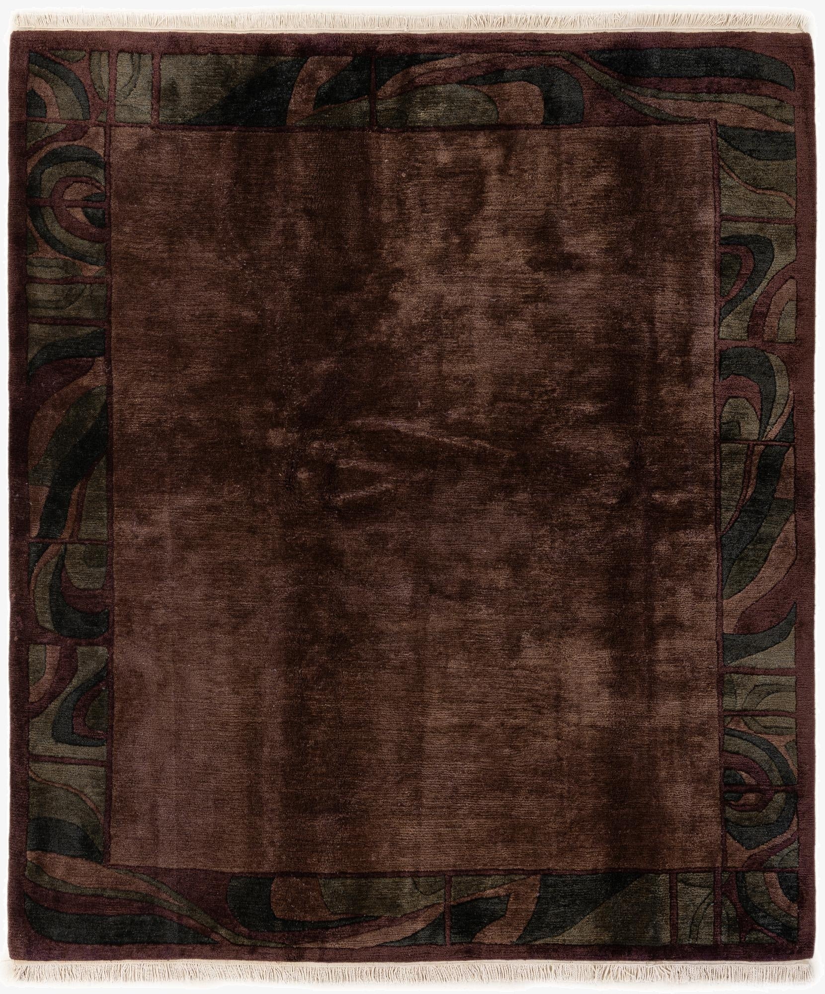  6' 7 x 7' 5  Hand Knotted Nepal Wool Square Rug