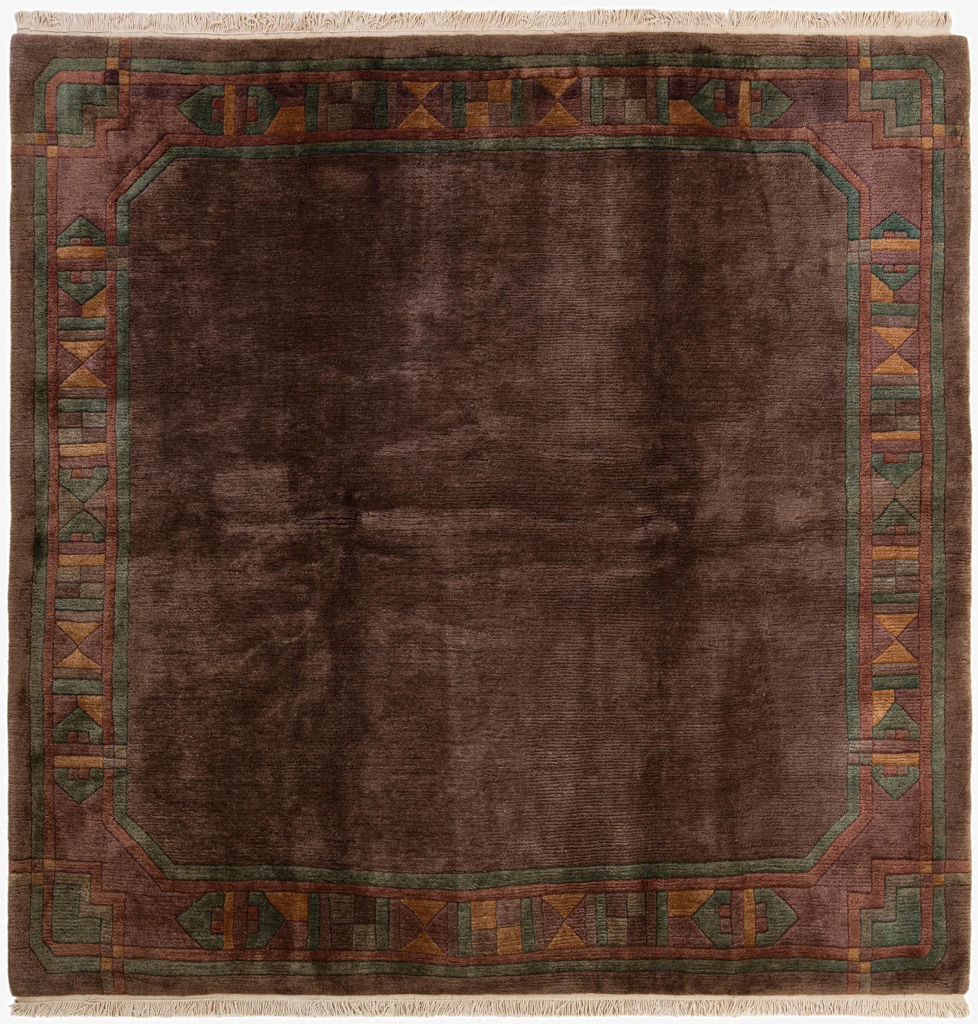  8' x 8' 1  Hand Knotted Tibet Wool Square Rug