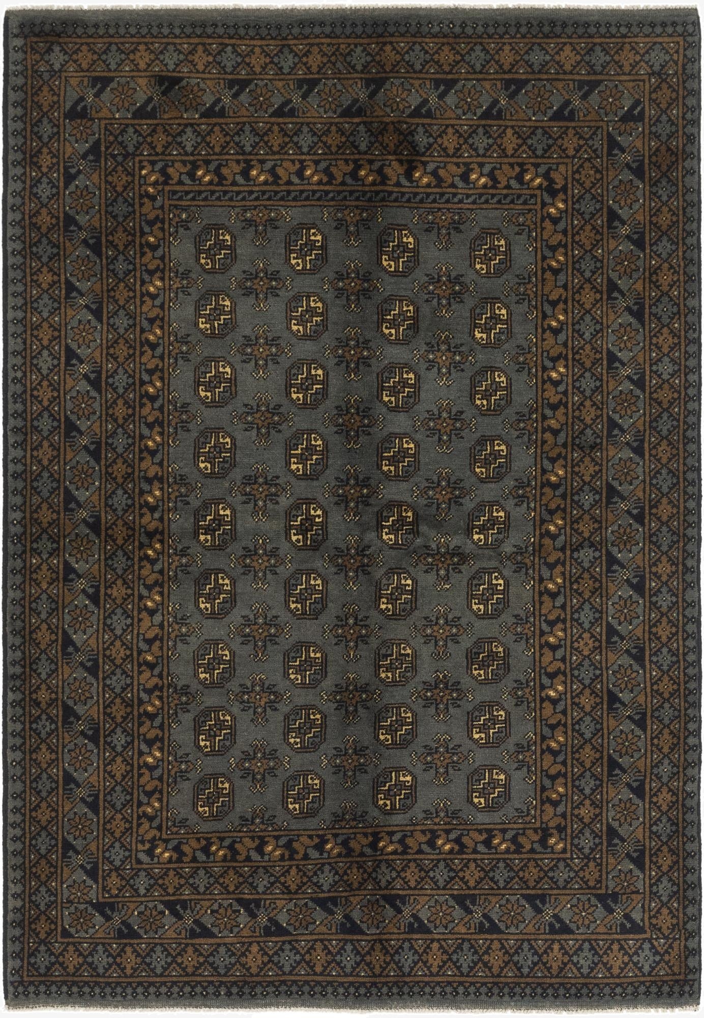  5' 6 x 8'  Hand Knotted Afghan Akhche Wool Rug